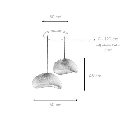 Brilagi - Pakarināmā lampa ar vadu WABI SABI 2xE27/40W/230V Ø 60 cm, balta
