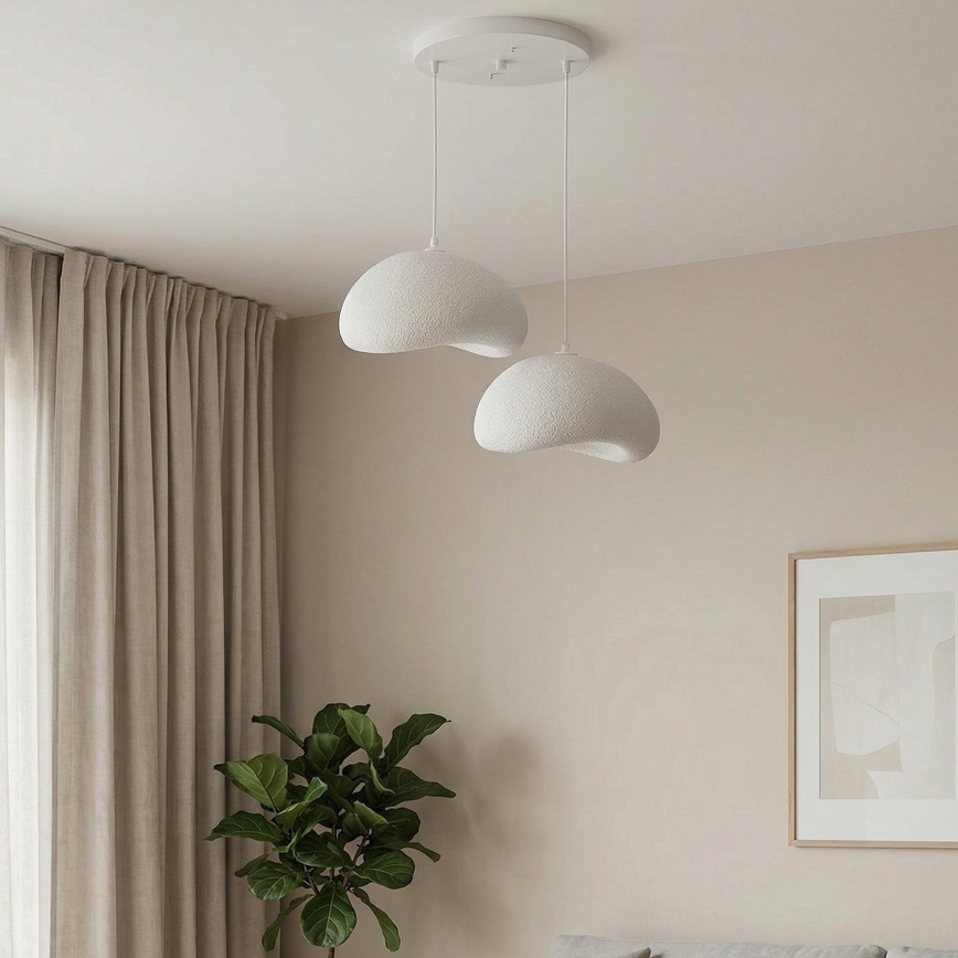 Brilagi - Pakarināmā lampa ar vadu WABI SABI 2xE27/40W/230V Ø 60 cm, balta