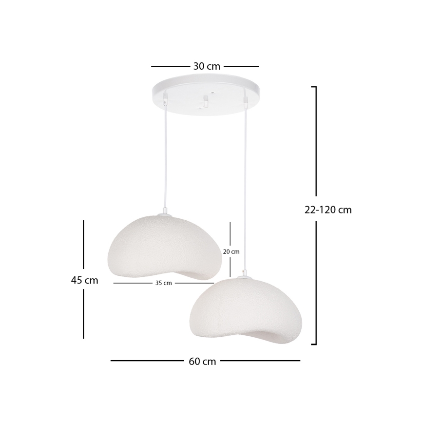 Brilagi - Pakarināmā lampa ar vadu WABI SABI 2xE27/40W/230V Ø 60 cm, balta