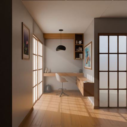 Brilagi - Pakarināmā lampa uz vada WABI SABI 1xE27/40W/230V Ø 35 cm melna