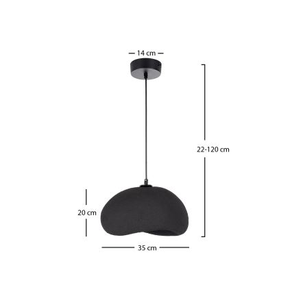 Brilagi - Pakarināmā lampa uz vada WABI SABI 1xE27/40W/230V Ø 35 cm melna