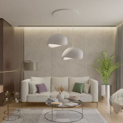 Brilagi - Pakarināmā lampa WABI SABI 2xE27/40W/230V balta