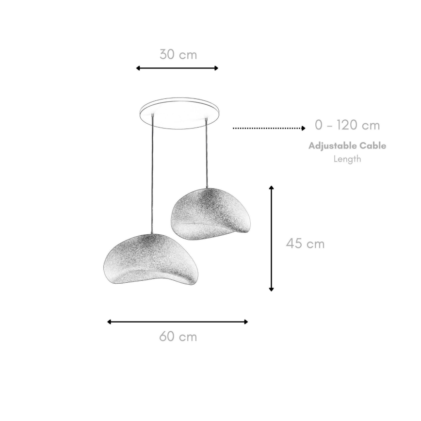Brilagi - Pakarināmā lampa WABI SABI 2xE27/40W/230V balta