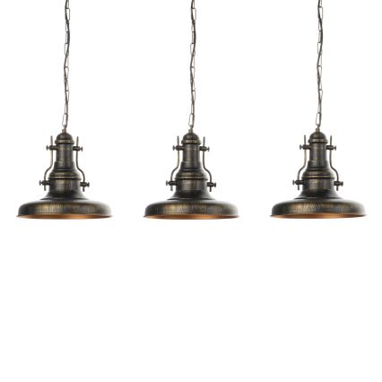 Brilagi - Pakarināmā lustra ar ķēdi PYRONIC 3xE27/40W/230V bronzas/patina