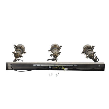 Brilagi - Pakarināmā lustra ar ķēdi PYRONIC 3xE27/40W/230V bronzas/patina