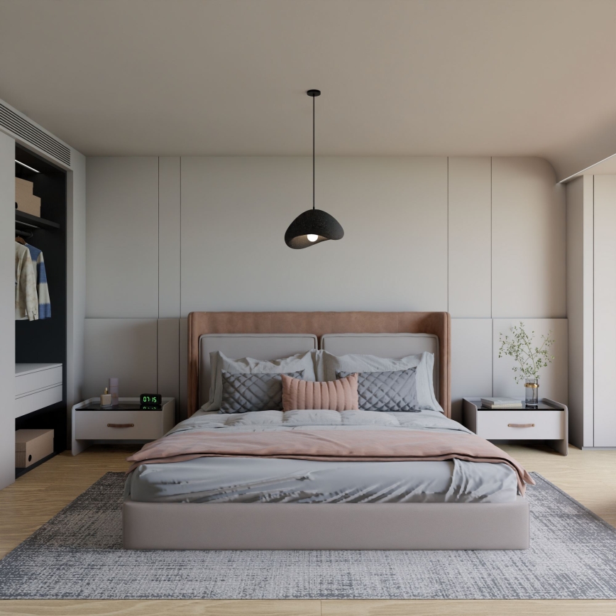 Brilagi - Pakarināma lustra WABI SABI uz vada 1xE27/40W/230V, melna