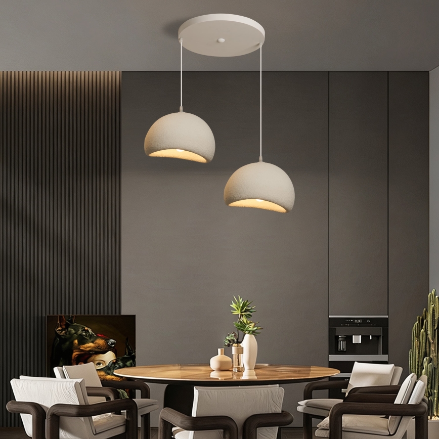 BRILAGI - Pakarināmais gaismeklis uz vada WABI SABI 2xE27/60W/230V balta