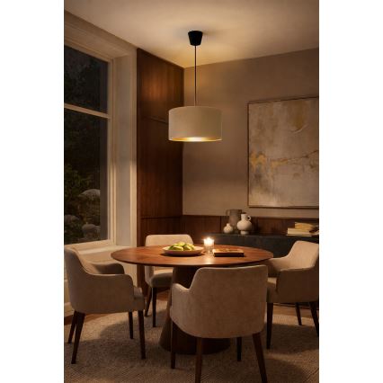 Brilagi - Pakarināmais gaismeklis VELVET uz vada 1xE27/60W/230V Ø 40 cm bēšs/zeltains