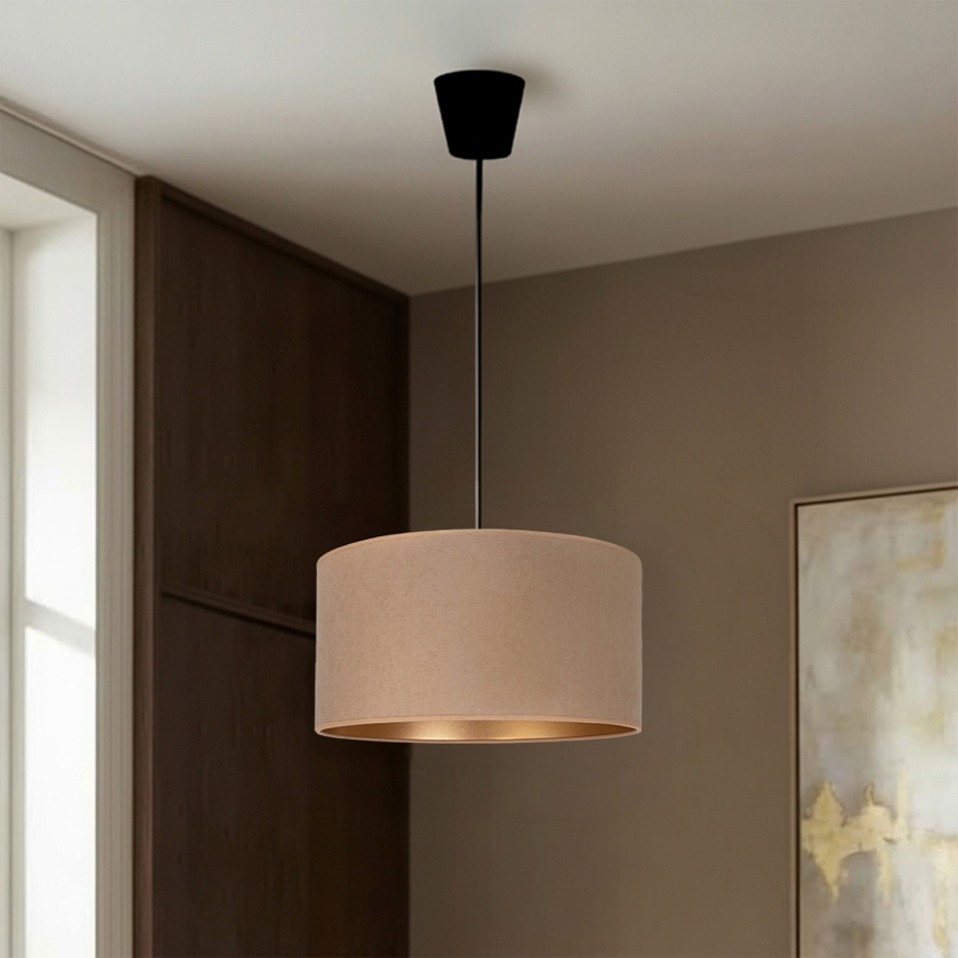 Brilagi - Pakarināmais gaismeklis VELVET uz vada 1xE27/60W/230V Ø 40 cm bēšs/zeltains