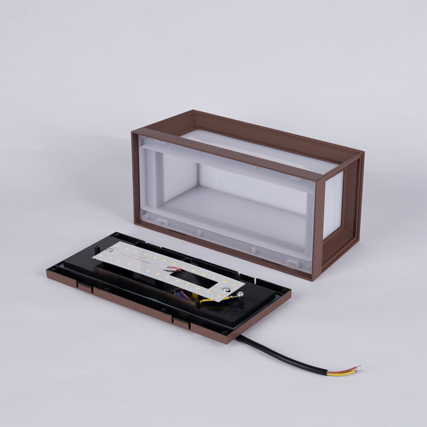 Brilagi - PARKER LED āra sienas gaismeklis 12W/230V, brūns, IP44