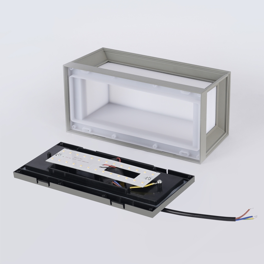 Brilagi - LED āra sienas gaismeklis PARKER LED/12W/230V 3000/4500/6000K pelēks IP44