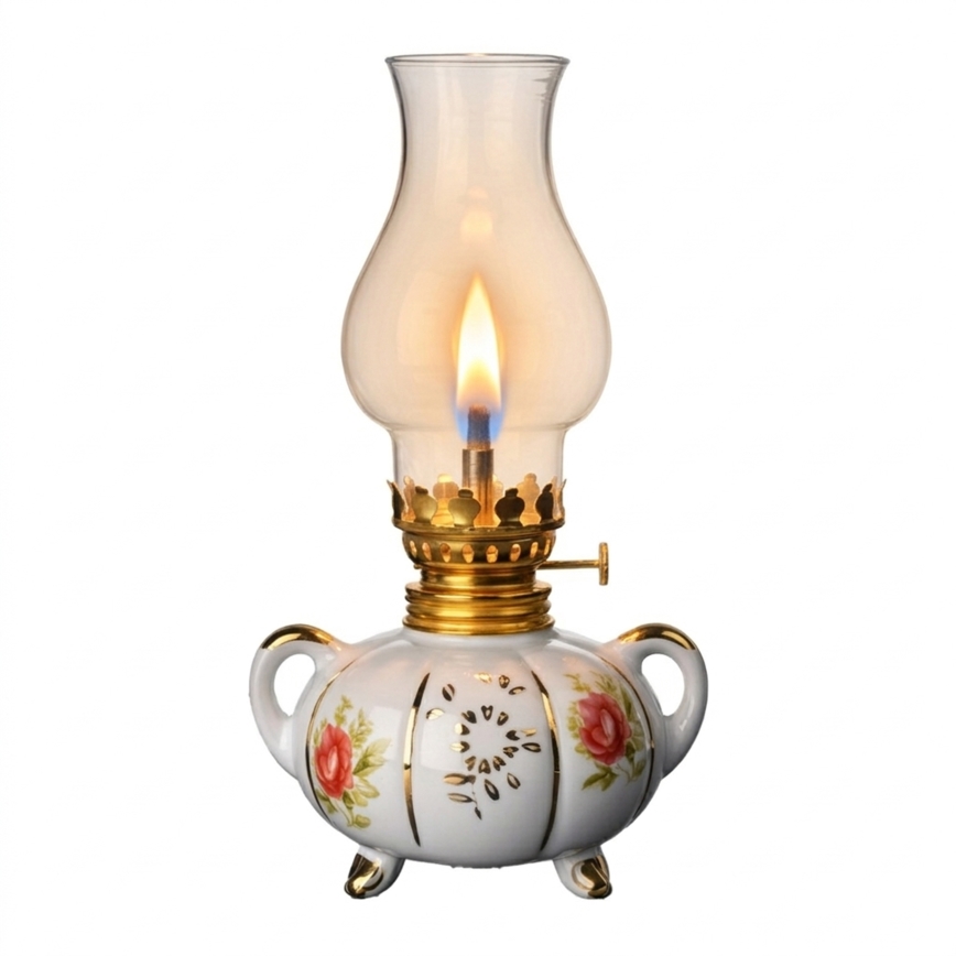 Brilagi - petrolejas lampa MERLIN balta/zelta