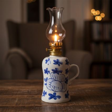 Brilagi - Petrolejas lampa MERLIN balta/zila