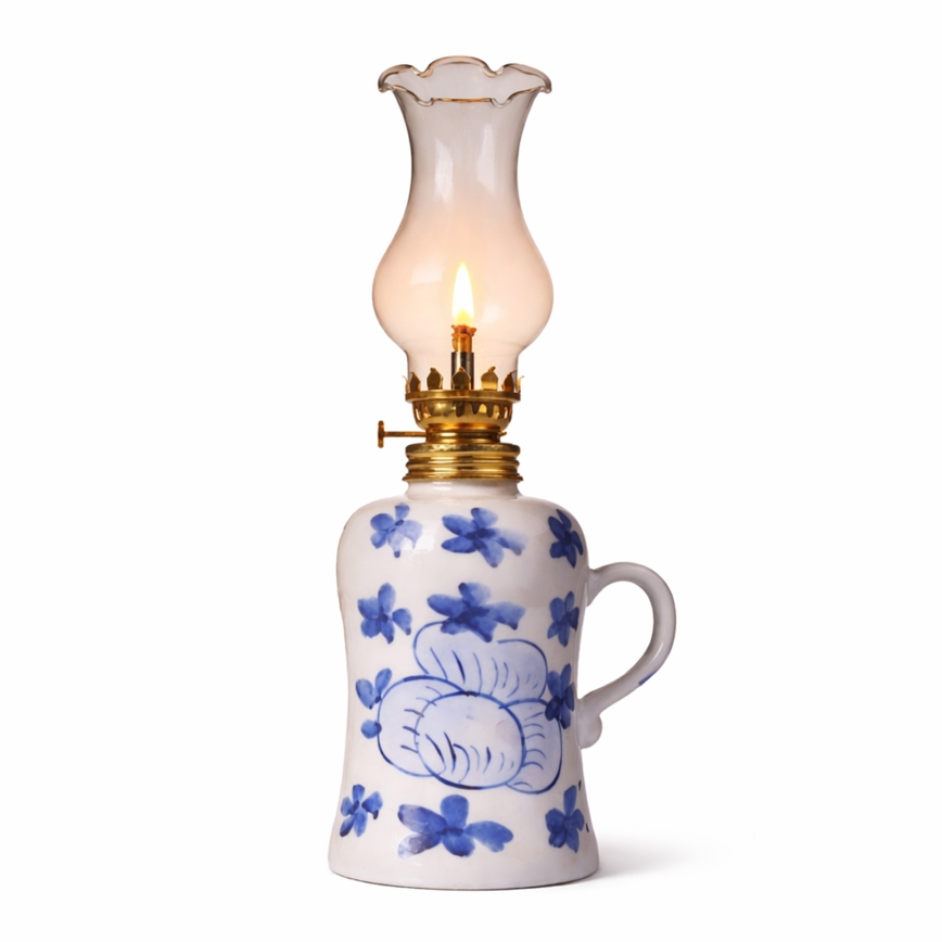 Brilagi - Petrolejas lampa MERLIN balta/zila