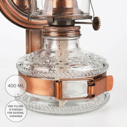 Brilagi - Petrolejas lampa MERLIN bronzas/patina