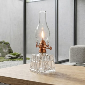 Brilagi - Petrolejas lampa MERLIN caurspīdīga/bronzas/patina