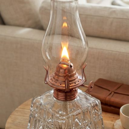 Brilagi - Petrolejas lampa MERLIN caurspīdīga/bronzas/patina