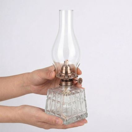 Brilagi - Petrolejas lampa MERLIN caurspīdīga/bronzas/patina