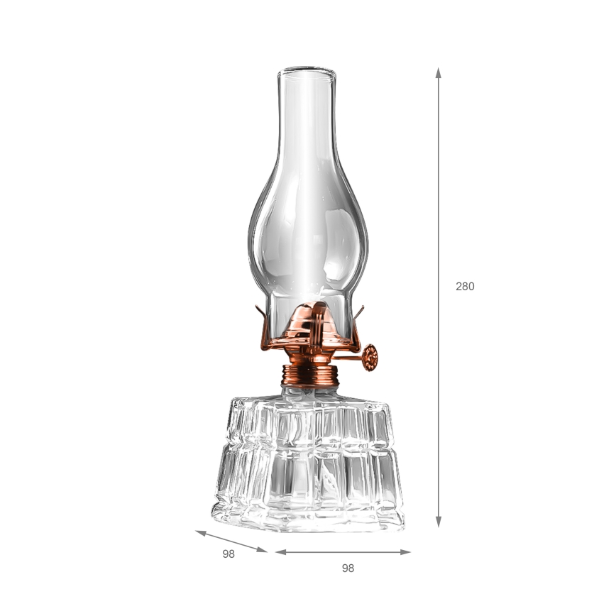 Brilagi - Petrolejas lampa MERLIN caurspīdīga/bronzas/patina