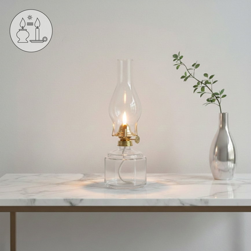 Brilagi - Petrolejas lampa MERLIN caurspīdīga