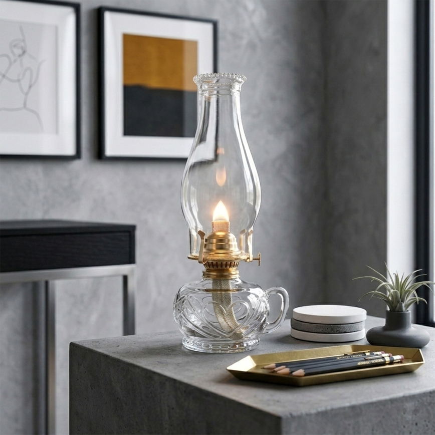 Brilagi - petrolejas lampa MERLIN, caurspīdīga