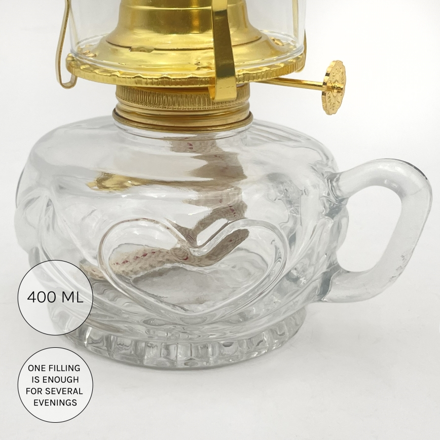 Brilagi - petrolejas lampa MERLIN, caurspīdīga