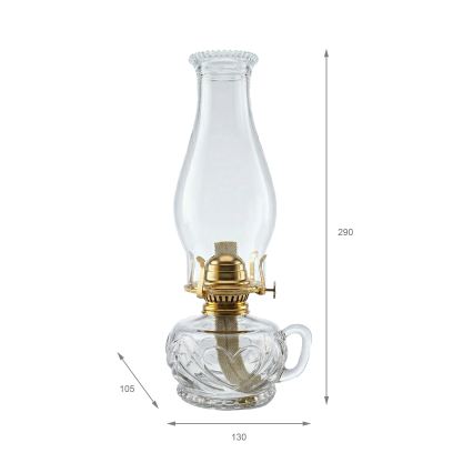 Brilagi - petrolejas lampa MERLIN, caurspīdīga