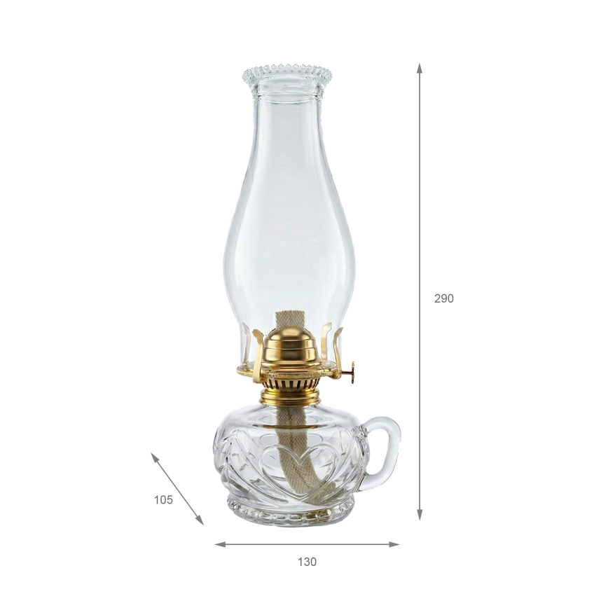 Brilagi - petrolejas lampa MERLIN, caurspīdīga