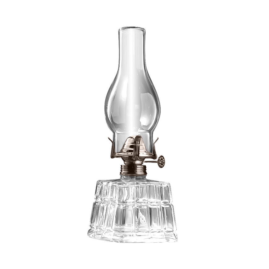Brilagi - Petrolejas lampa MERLIN caurspīdīga/zelta/patinēta
