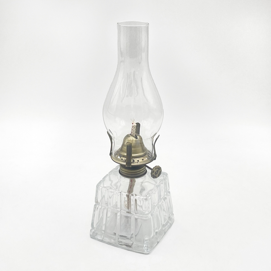Brilagi - Petrolejas lampa MERLIN caurspīdīga/zelta/patinēta