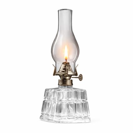 Brilagi - Petrolejas lampa MERLIN caurspīdīga/zelta/patinēta