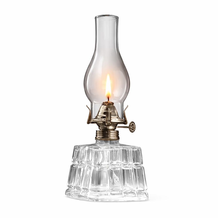 Brilagi - Petrolejas lampa MERLIN caurspīdīga/zelta/patinēta