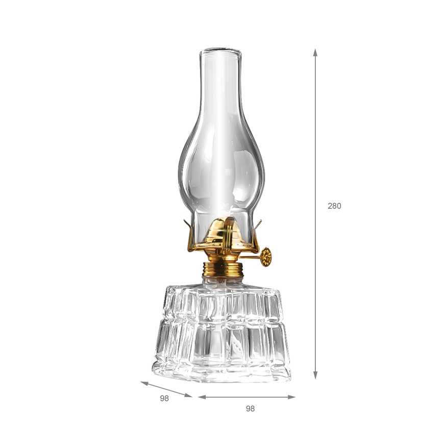 Brilagi - petrolejas lampa MERLIN caurspīdīga/zeltaina