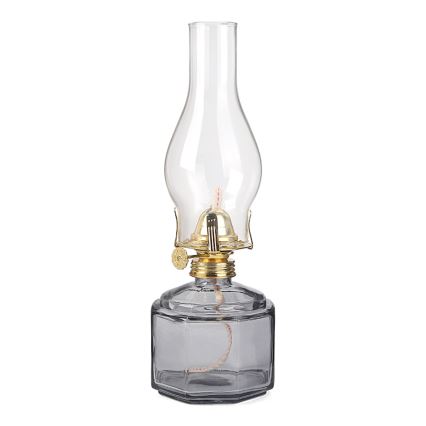 Brilagi - Petrolejas lampa MERLIN dūmakaina/pelēka