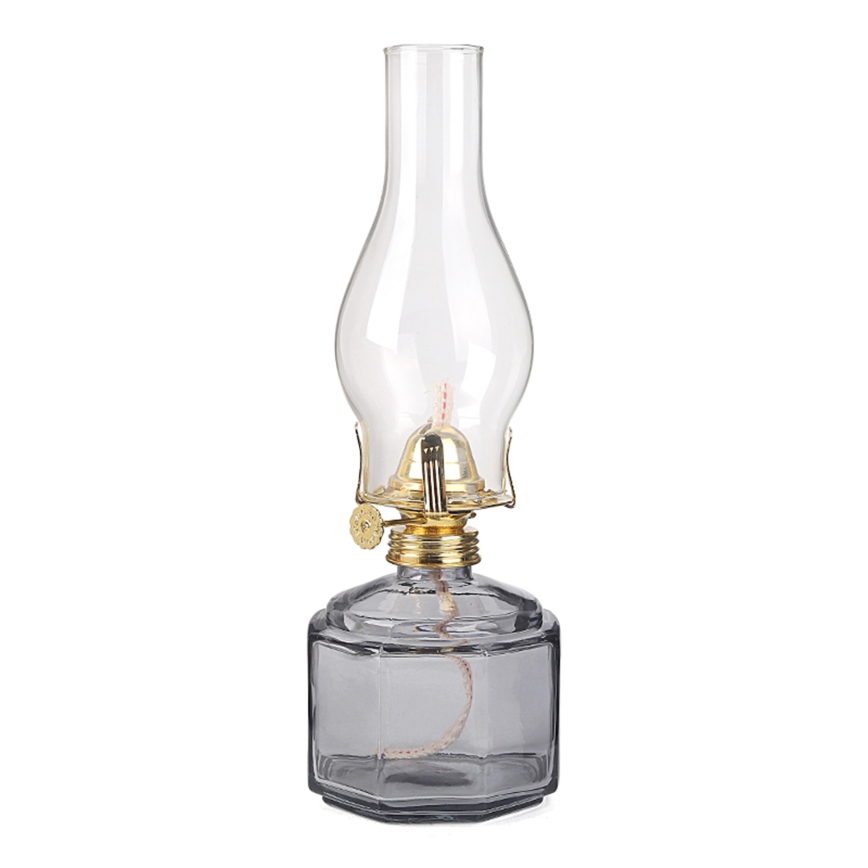Brilagi - Petrolejas lampa MERLIN dūmakaina/pelēka