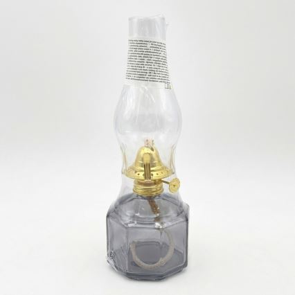 Brilagi - Petrolejas lampa MERLIN dūmakaina/pelēka