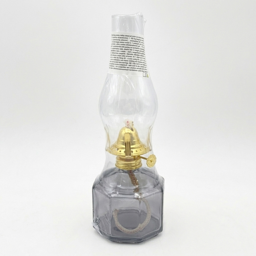 Brilagi - Petrolejas lampa MERLIN dūmakaina/pelēka