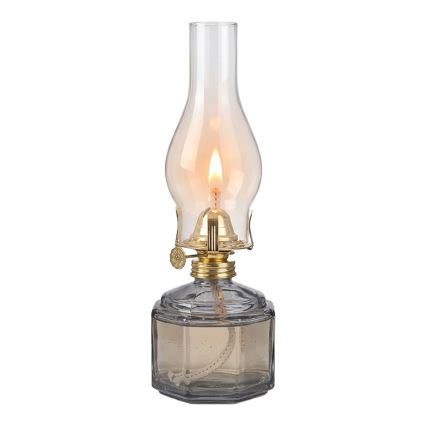 Brilagi - Petrolejas lampa MERLIN dūmakaina/pelēka