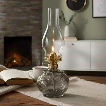 Brilagi - Petrolejas lampa MERLIN dūmakaina/pelēka