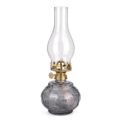 Brilagi - Petrolejas lampa MERLIN dūmakaina/pelēka