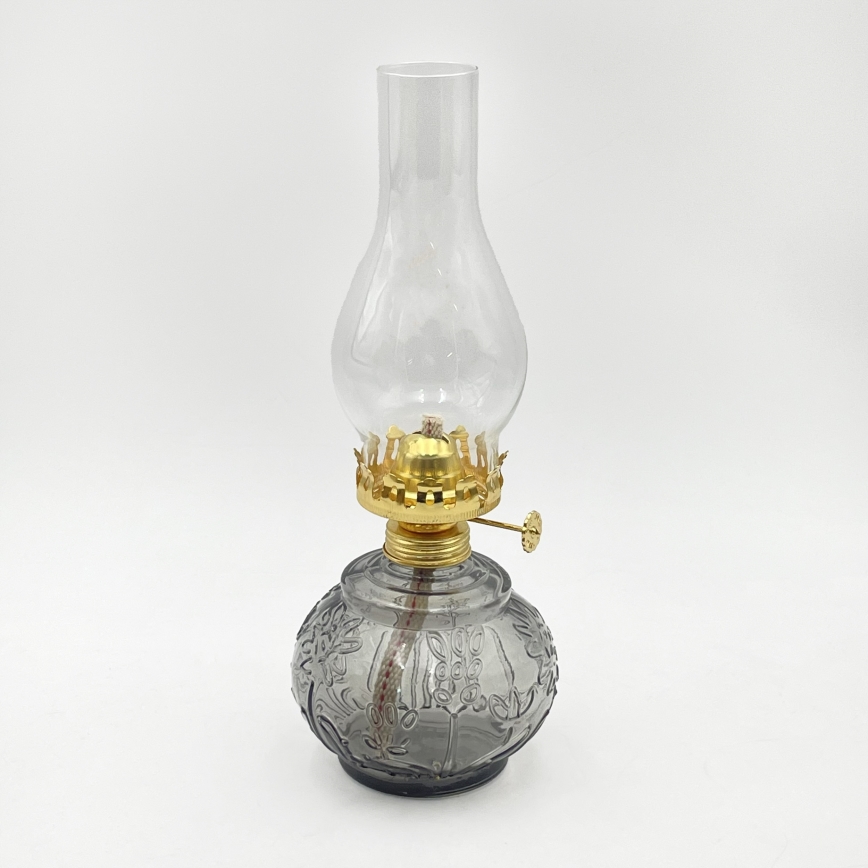 Brilagi - Petrolejas lampa MERLIN dūmakaina/pelēka