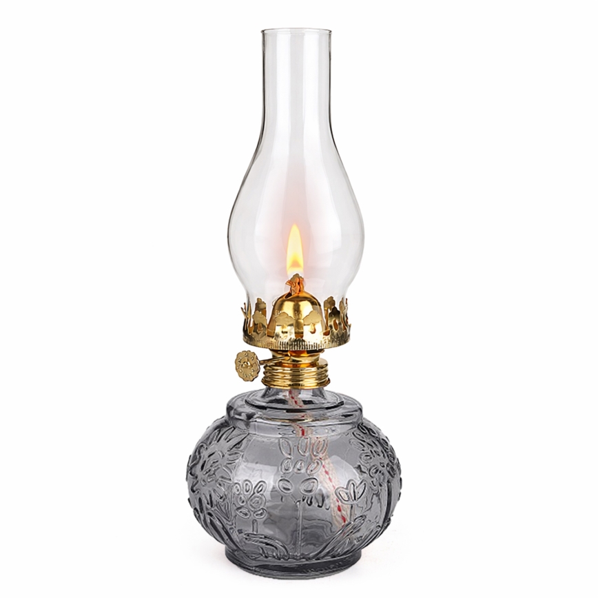 Brilagi - Petrolejas lampa MERLIN dūmakaina/pelēka
