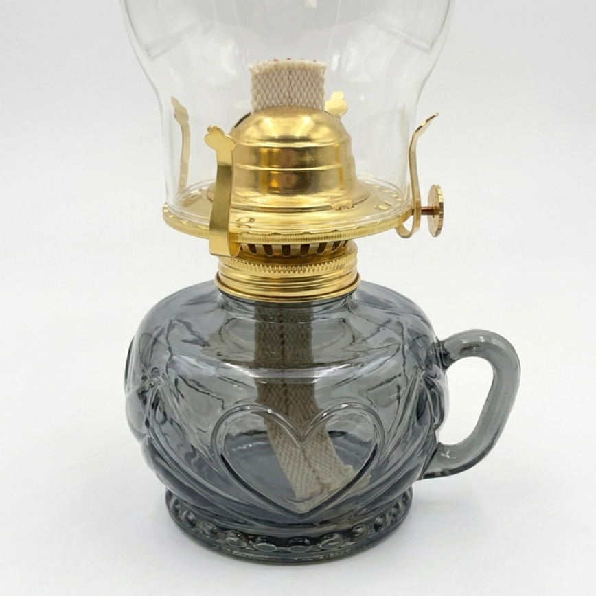 Brilagi - Petrolejas lampa MERLIN dūmota/pelēka