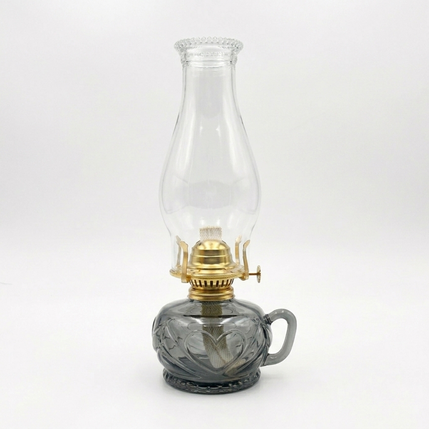 Brilagi - Petrolejas lampa MERLIN dūmota/pelēka