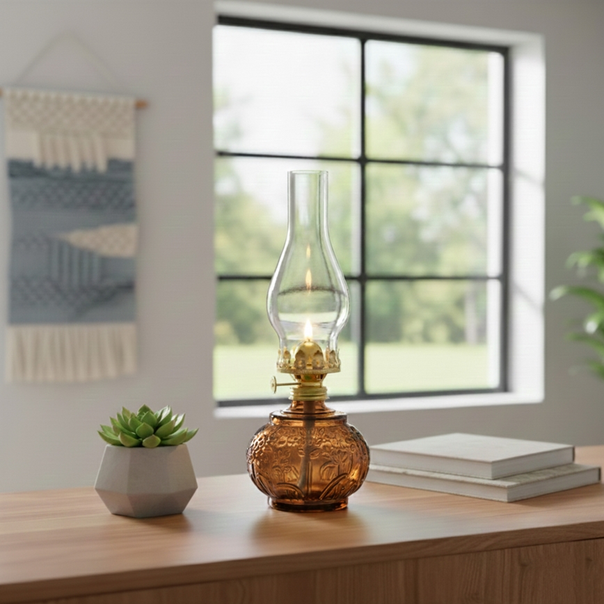 Brilagi - Petrolejas lampa MERLIN oranža