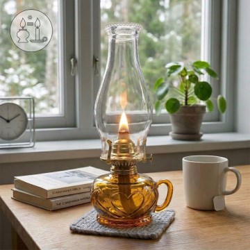 Brilagi - petrolejas lampa MERLIN oranžā