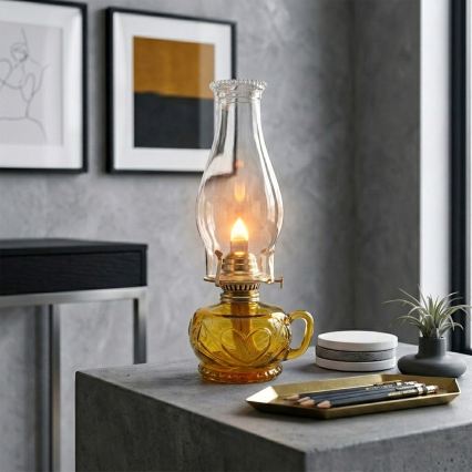 Brilagi - petrolejas lampa MERLIN oranžā