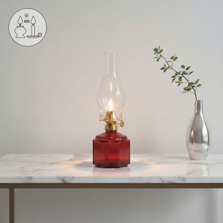 Brilagi - Petrolejas lampa MERLIN sarkana