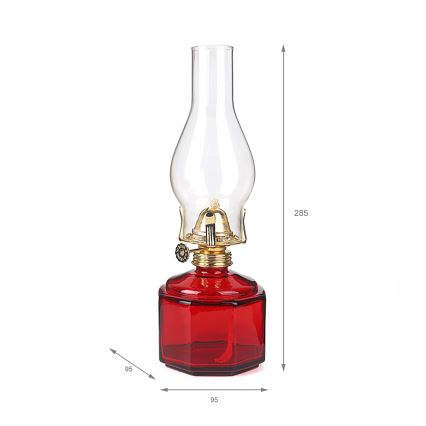 Brilagi - Petrolejas lampa MERLIN sarkana