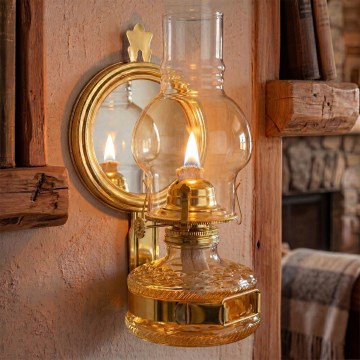 Brilagi - petrolejas lampa MERLIN spīdīgi zeltaina